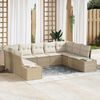 vidaXL Set Divano da Giardino 9 pcs Beige e Crema Polyrattan