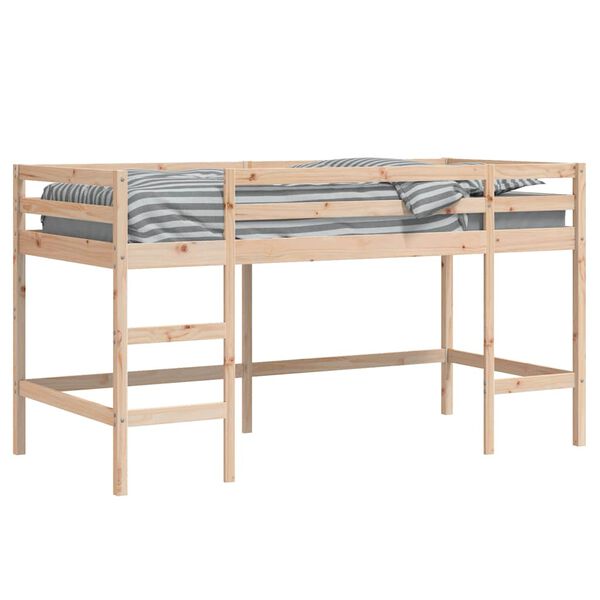 vidaXL Letto Soppalco con Scala Bambini 90x190 cm Legno Massello Pino