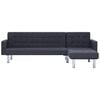 vidaXL Divano letto a L grigio scuro in poliestere