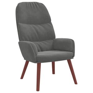 vidaXL Sedia Relax Grigio Scuro in Velluto