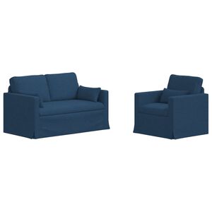 vidaXL Divano 2 pcs Blu