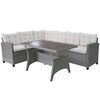 vidaXL Set Divani da Giardino 3 pz con Cuscini in Polyrattan Grigio
