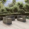 vidaXL Poltrone Angolari da Giardino 6pz Grigio 57x57x56cm Polyrattan
