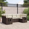 vidaXL Set Divano da Giardino 6 pz con Cuscini Marrone in Polyrattan