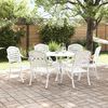 vidaXL Set da Pranzo per Giardino 7 pcs Bianco Alluminio