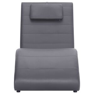 vidaXL Sdraio con Cuscino Grigio in Similpelle