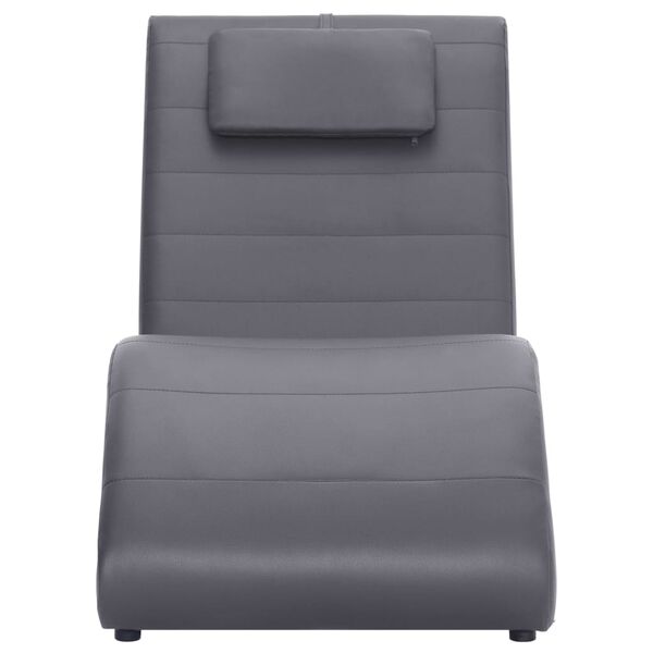 vidaXL Sdraio con Cuscino Grigio in Similpelle