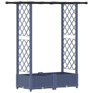 vidaXL Letto Rialzato con Griglia e Tetto Grigio 122,5 x 40 x 121 cm