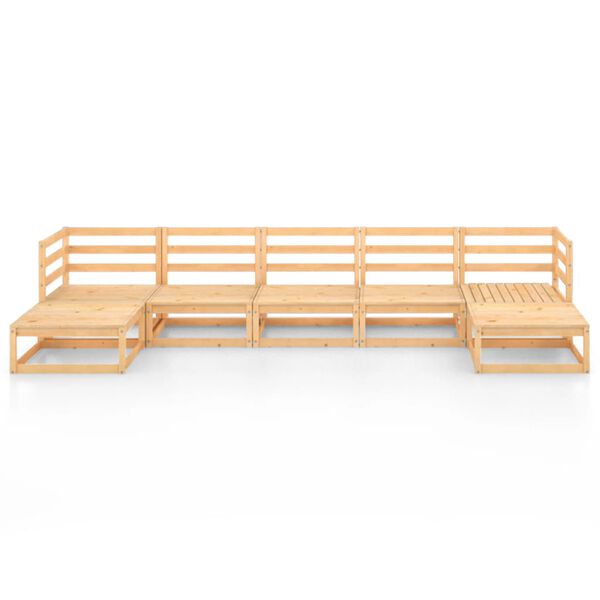 vidaXL Set Divani da Giardino 7 pz in Legno Massello di Pino