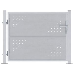vidaXL Cancello da giardino Argento 85 x 70 cm Acciaio inossidabile