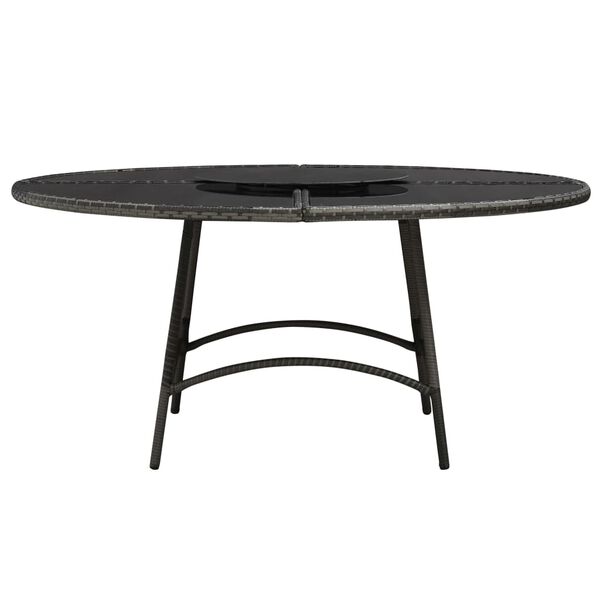 vidaXL Set da Pranzo per Esterni 7 pz con Cuscini in Polyrattan Grigio