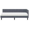 vidaXL Struttura Letto Angolare con Materasso 2 pcs Grigio Velluto