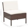vidaXL Set Divani da Giardino 6 pz con Cuscini in Polyrattan Marrone