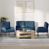 vidaXL Set divani 3 pcs Blu 115 x 56 x 80 cm Legno compensato