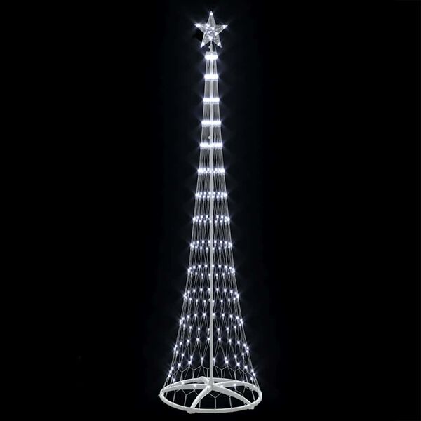 vidaXL Albero di Natale LED Bianco freddo 70 x 70 x 250 cm Metallo