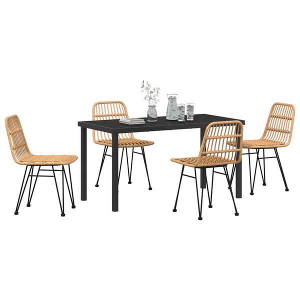 vidaXL Set da Pranzo per Giardino 5 pcs Marrone