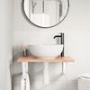 vidaXL Ripiano a Parete per Lavabo in Acciaio e Massello di Rovere
