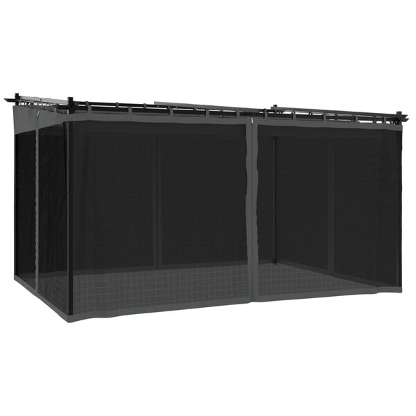 vidaXL Gazebo con Pareti in Rete Antracite 4x3 m in Acciaio