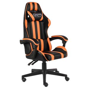 vidaXL Sedia da Gaming Nero e Arancione in Similpelle