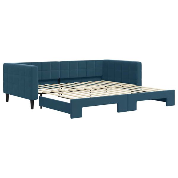 vidaXL Divano Letto con Letto Estraibile Blu 100x200 cm in Velluto
