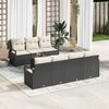 vidaXL Set Divano da Giardino con cuscino 8 pcs Nero polyrattan