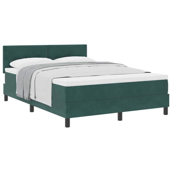 vidaXL Letto a molle con materasso Verde Scuro 140 x 190 cm Velluto
