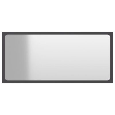 vidaXL Specchio da Bagno Grigio 80x1,5x37 cm in Legno Multistrato