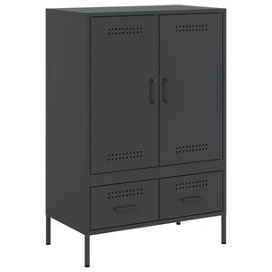 vidaXL Credenza Nera 68x39x101,5 cm in Acciaio