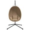 vidaXL Sedia a Uovo Sospesa con Supporto Tortora Polyrattan e Acciaio