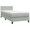vidaXL Letto a Molle con Materasso e LED Grigio Chiaro 80x220 cm Velluto