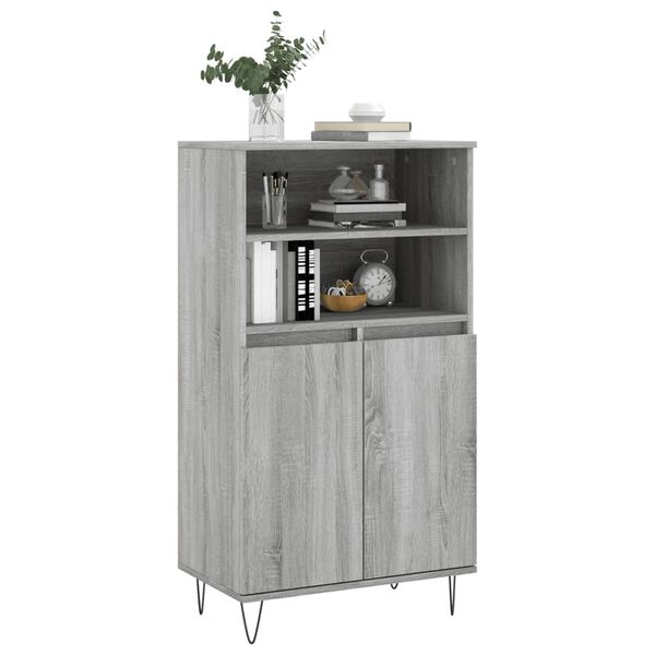vidaXL Credenza Grigio Sonoma 60x36x110 cm in Legno Multistrato