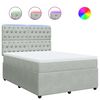vidaXL Giroletto a Molle con Materasso Grigio Chiaro 140x200cm Velluto