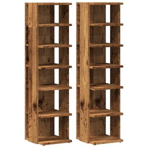 vidaXL Scarpiere 2 pz Legno Antico 28x27x102 cm in Legno Multistrato