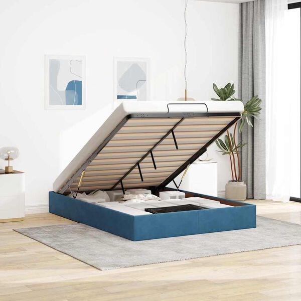 vidaXL Struttura Letto Pouf senza Materasso 140x200 cm in Velluto