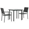 vidaXL Set da Pranzo da Giardino 3 pz in Polyrattan e Acciaio