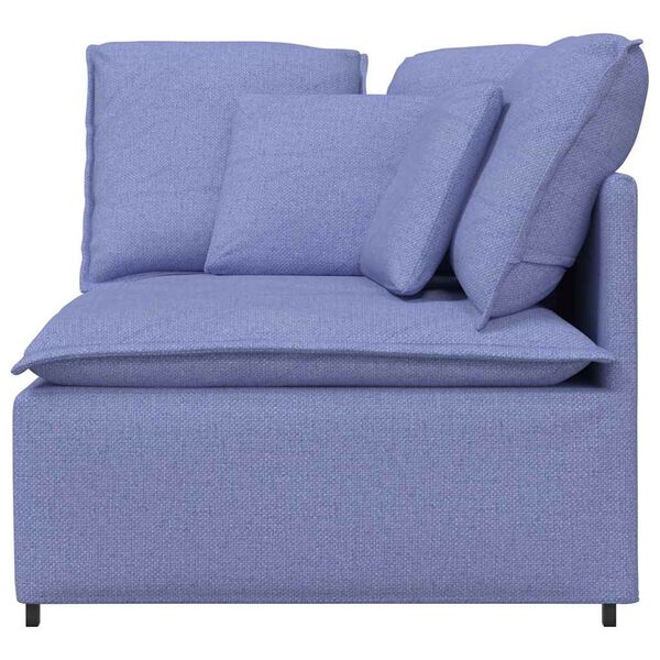 vidaXL Modulo Divano Angolare Modulare con Cuscini Blu Jeans 100 cm