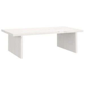 vidaXL Supporto per Monitor Bianco 50x27x15 cm Legno Massello di Pino