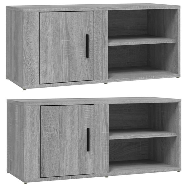 vidaXL Mobili TV 2 pz Grigio Sonoma 80x31,5x36 cm Legno Multistrato