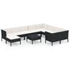 vidaXL Set Divani da Giardino 11 pz con Cuscini in Polyrattan Nero