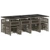 vidaXL Set da Pranzo da Giardino 13pz con Cuscini Grigio in Polyrattan