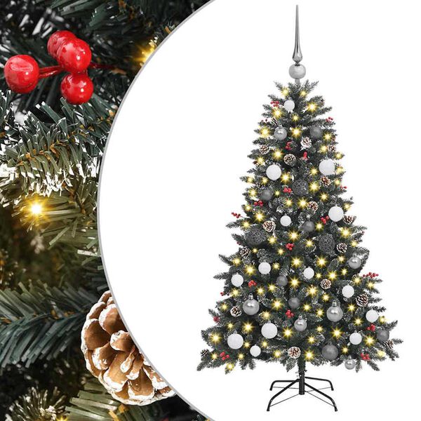 vidaXL Albero di Natale artificiale con 150 LED Verde 150 cm