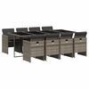vidaXL Set da Pranzo da Giardino 9 pz con Cuscini in Polyrattan Grigio