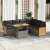 vidaXL Set Divani da Giardino 7pz con Cuscini Grigio Polyrattan Acacia