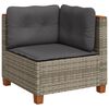vidaXL Divano Angolare da Giardino con Cuscini Grigio in Polyrattan