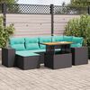 vidaXL Set Divani da Giardino con Cuscini 7pz Nero Polyrattan