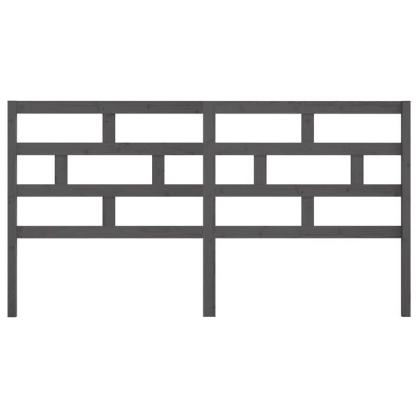 vidaXL Testiera per Letto Grigia 186x4x100cm in Legno Massello di Pino