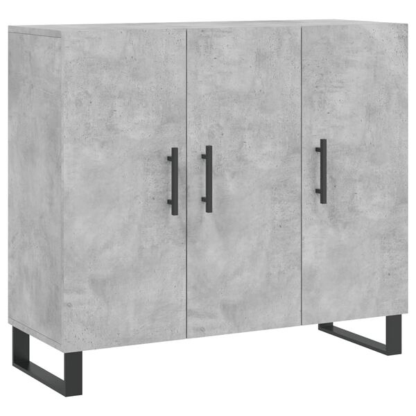 vidaXL Credenza Grigio Cemento 90x34x80 cm in Legno Multistrato