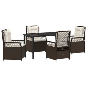 vidaXL Set da Pranzo per Giardino 5 pcs Marrone polyrattan