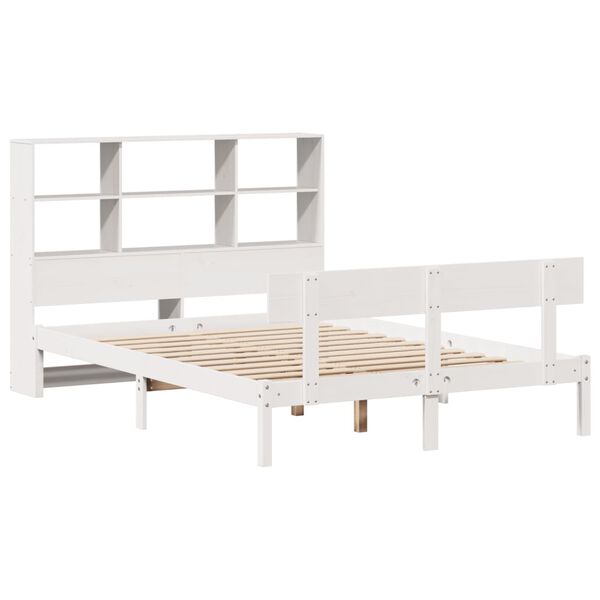 vidaXL Letto Libreria senza Materasso Bianco 120x200 cm Legno di Pino