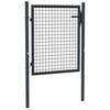 vidaXL Cancello da Giardino in Rete di Acciaio Zincato 100x75 cm Grigio